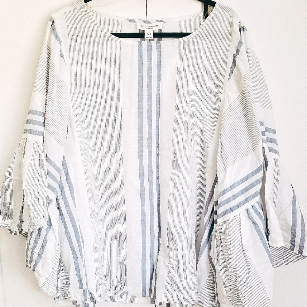 Flowy Ruffle Short Sleeve Beach Top